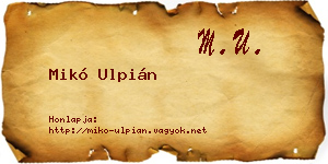 Mikó Ulpián névjegykártya